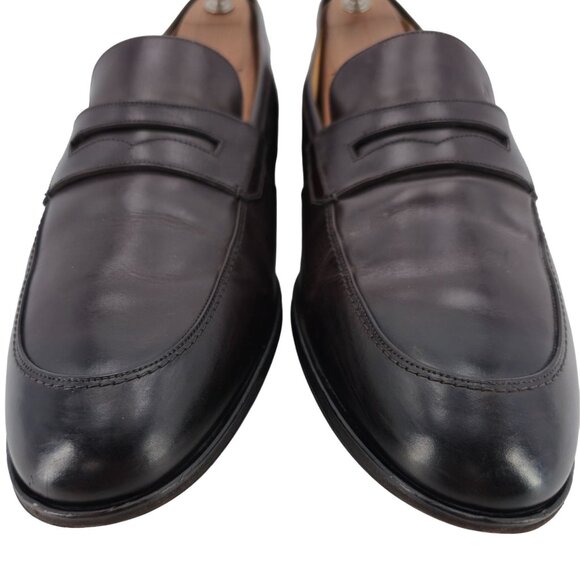 Bally Switzerland Webb Dark Brown Leather Penny Loafers Mens 10.5 Dress Shoes - Picture 10 of 11